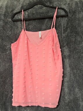 Zenana Outfitters Pink Pom-Pom Spaghetti Strap Cami